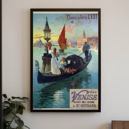 Paris to Venice – Travel Poster via St. Gothard
