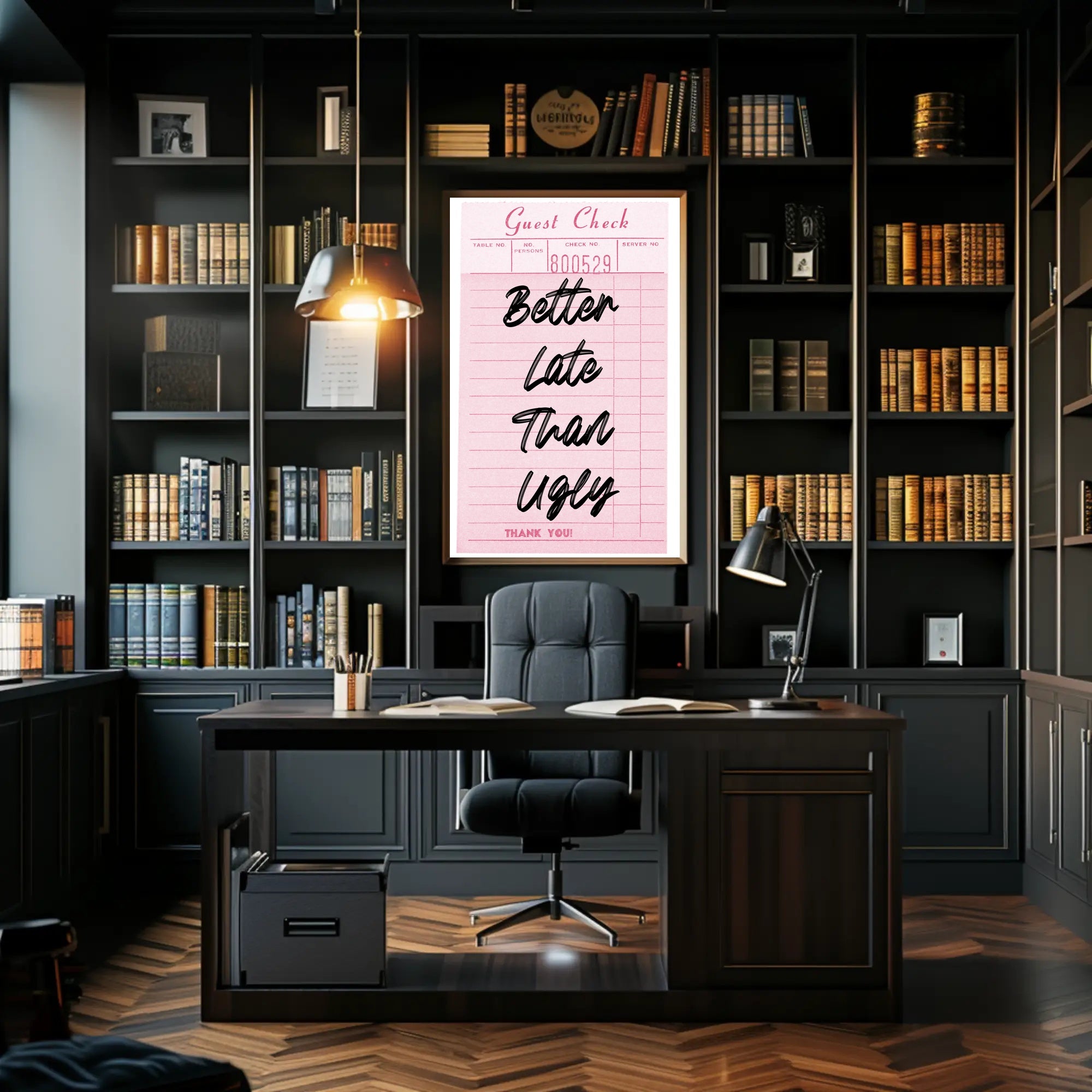 Better Late Than Ugly Quote Motivational Poster PosterGoat