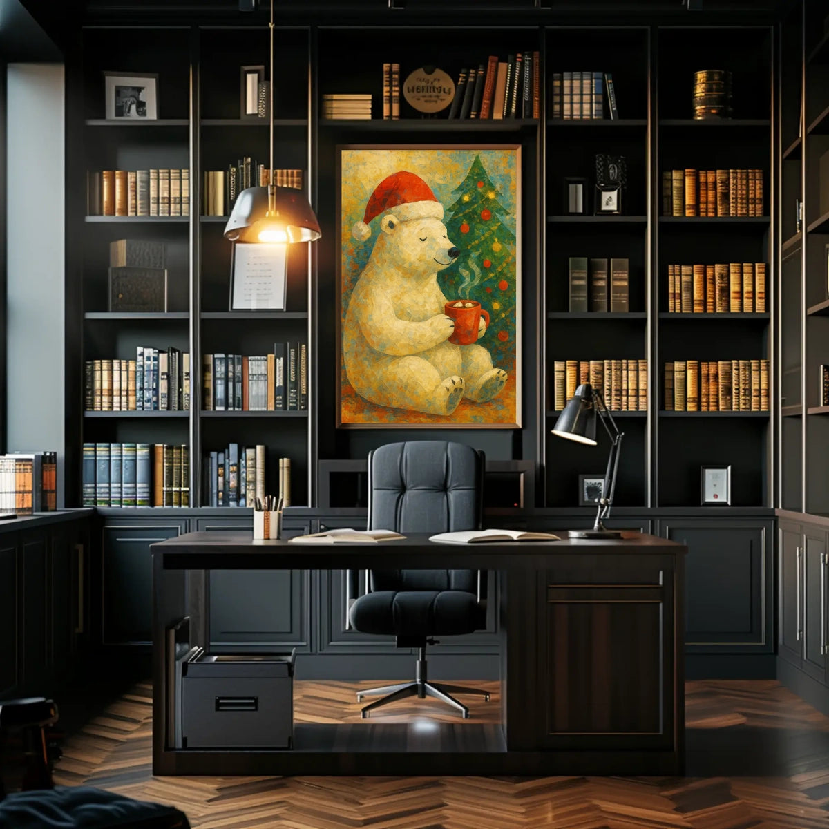 Cozy Christmas Bear Poster