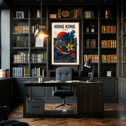 Hong Kong  A Vibrant Cityscape Poster PosterGoat