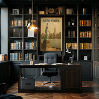 New York Skyline And The Statue Of Poster