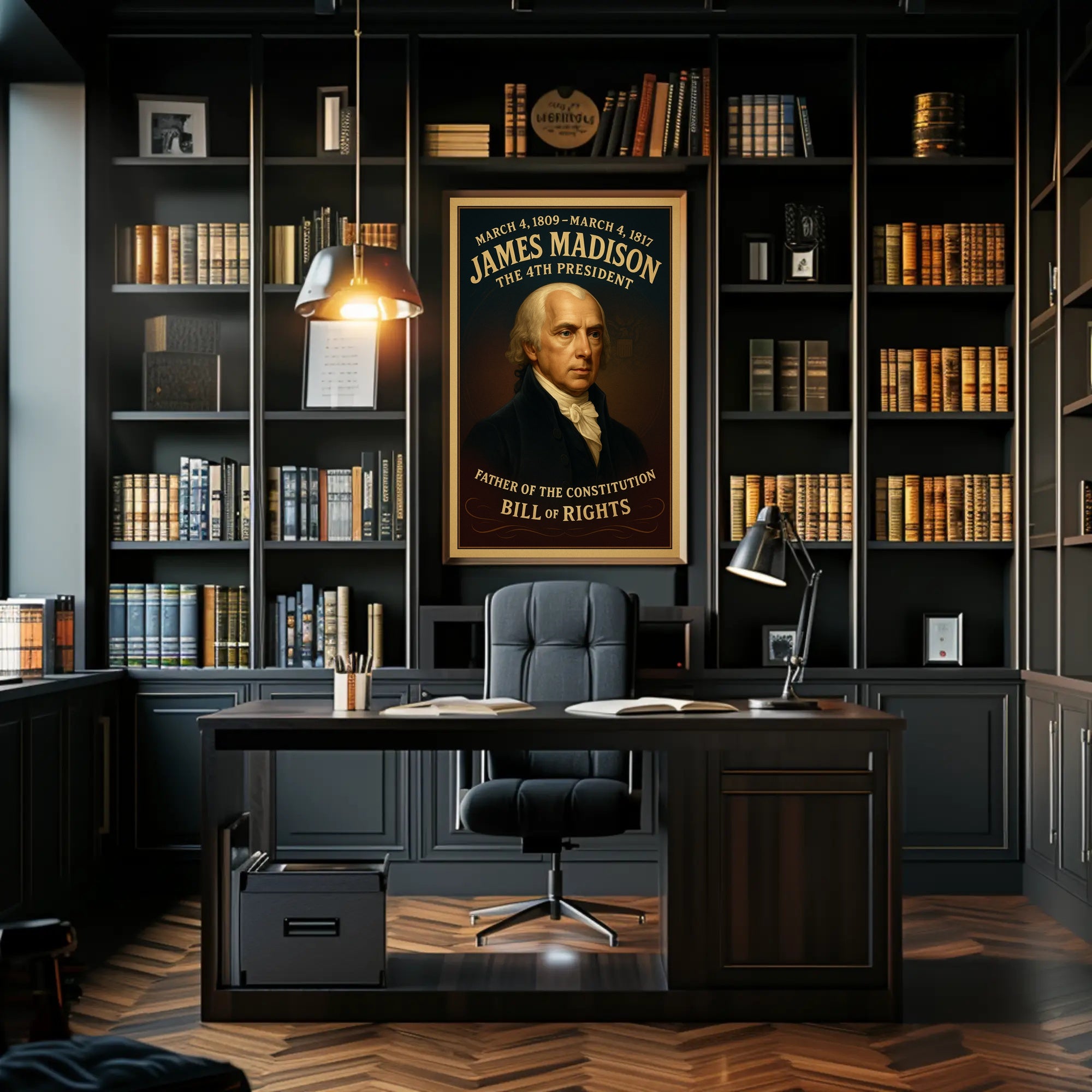 James Madison Presidential Legacy Vintage Historical Poster PosterGoat