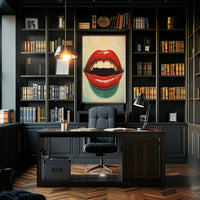 Glossy Red Lips Pop Art Glossy Lips Close-up Poster