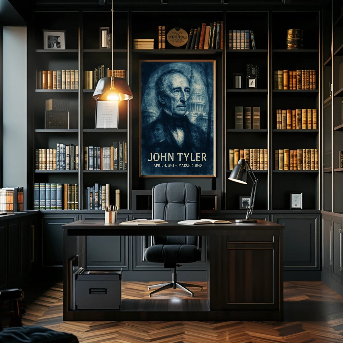 John Tyler 10th President of the United States Double Exposure Poster