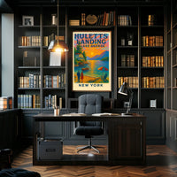 Huletts Landing Sunset Vintage Travel Poster