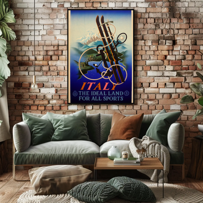 Italy The Ideal Land for All Sports Poster