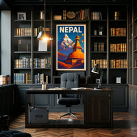 Nepal Land of Mountains and Stupas Poster