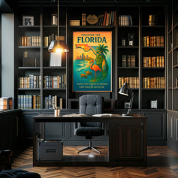 Florida Vacation Illustration Tropical Nature Poster