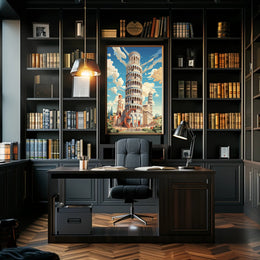 The Leaning Tower Of Pisa Artistic Poster PosterGoat