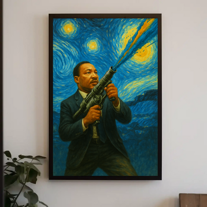 Martin Luther King Jr Starry Night Blaster Heroic Standoff Vintage Travel Poster