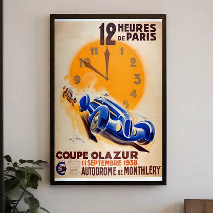 12 Heures de Paris – 1938 Race Poster