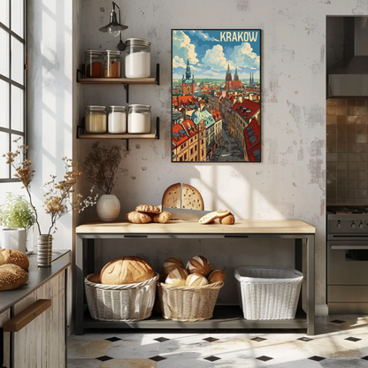 Historic Rooftops Of Krakow Poland Travel Poster