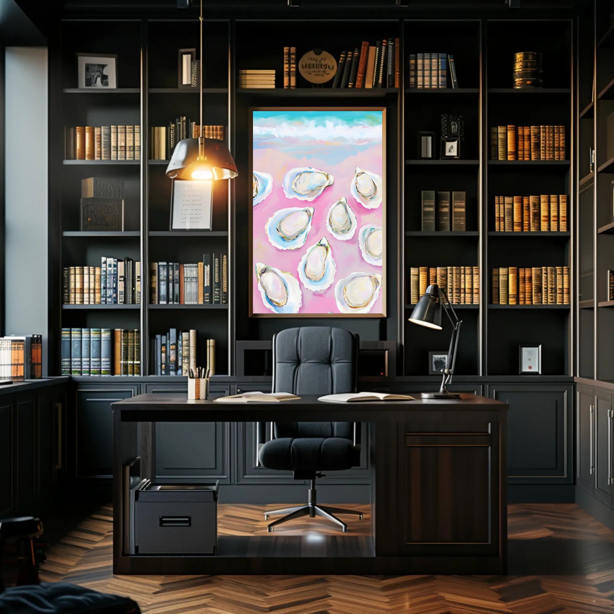 Oyster Coastal Poster Pastel Beach Wall Art