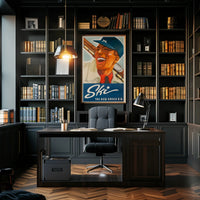 Vintage Ski and New Haven Travel Poster PosterGoat