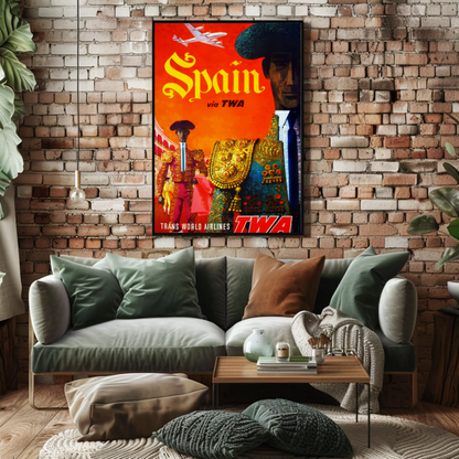 Fly TWA to Spain Travel Poster