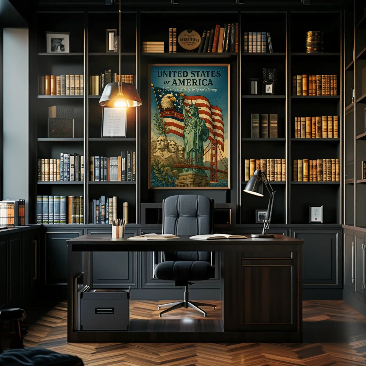 United States of America A Tapestry of Liberty, Unity, and Diversity Poster