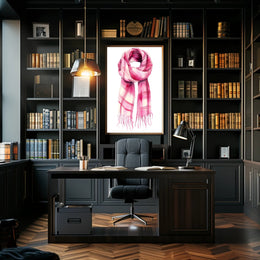Striped Scarf Art Poster Vintage Scenic Wall Art