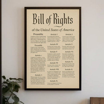 Bill Of Rights United States Poster