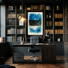 Abstract Blue And Black Composition Poster