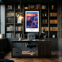 Santorini Sunset Romance Scenic Travel Poster
