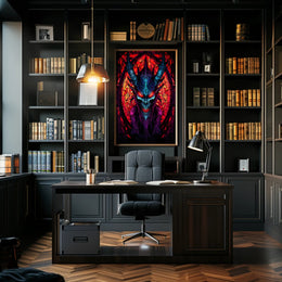 Stained Glass Demon Poster PosterGoat