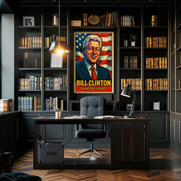 Bill Clinton 42nd President Poster Wall Art Decor Home