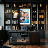 Monaco Harbor Impressionistic Style Travel Poster PosterGoat