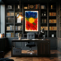 Vibrant Abstract Sunburst Abstract Poster