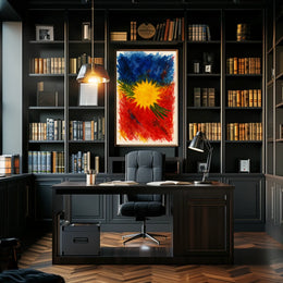 Vibrant Abstract Sunburst Abstract Poster