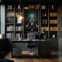 Cybernetic Skull Art Poster
