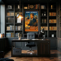 John F. Kennedy Vintage Patriotic Leadership Poster