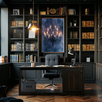 Gothic Chandelier with Skulls Perfect Artistic Statement Poster