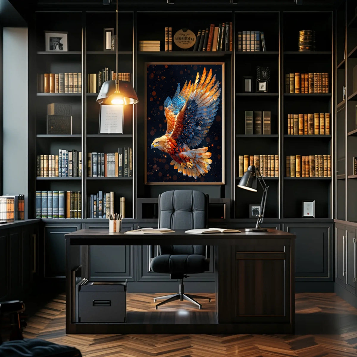 Majestic Eagle in Flight Surreal Art Poster