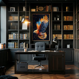 Majestic Eagle in Flight Surreal Art Poster