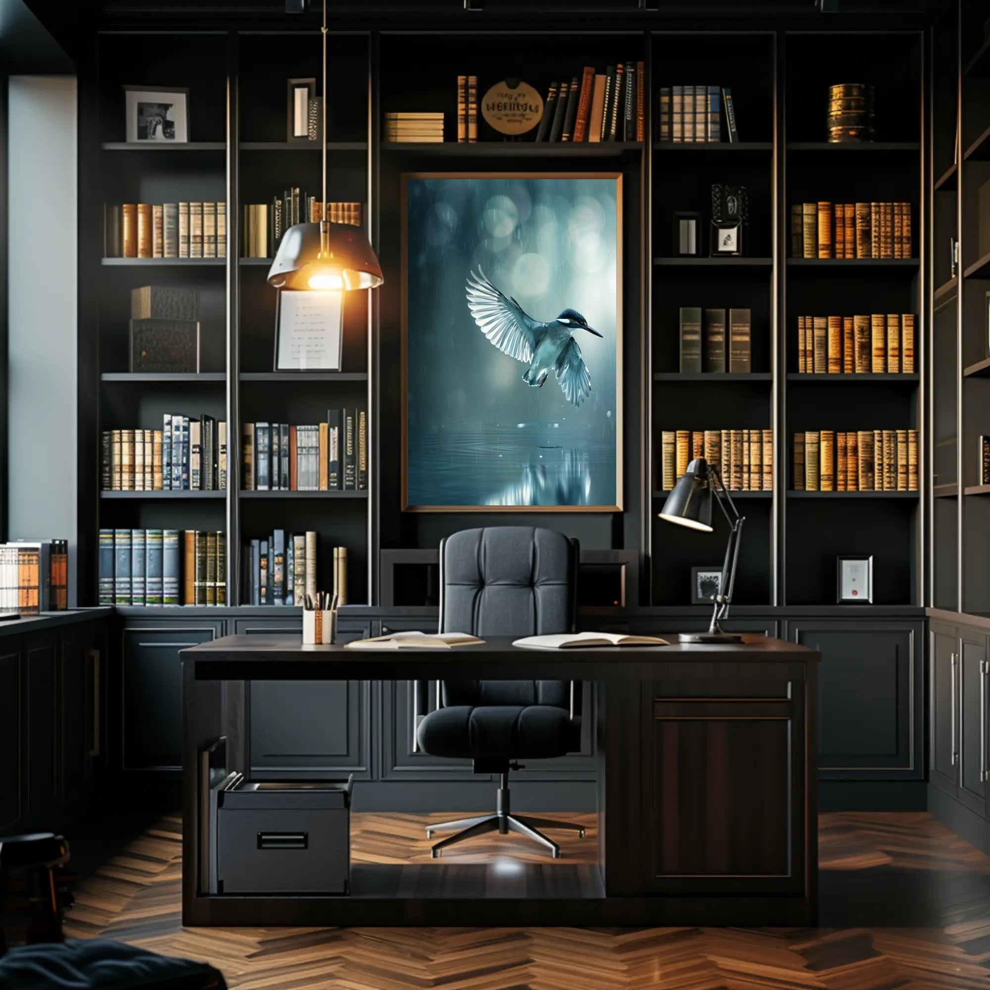 Kingfisher Elegance in Motion Animal Poster PosterGoat