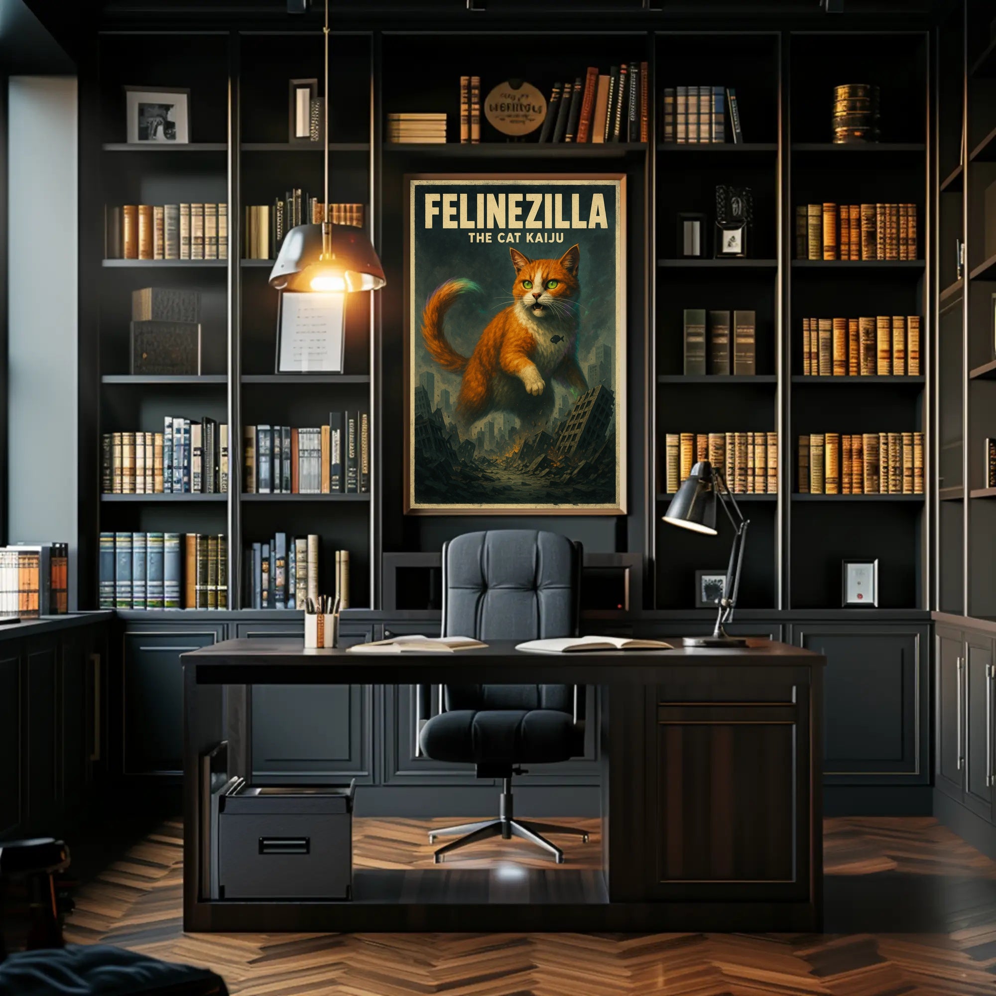 Felinezilla The Cat Kaiju Poster PosterGoat