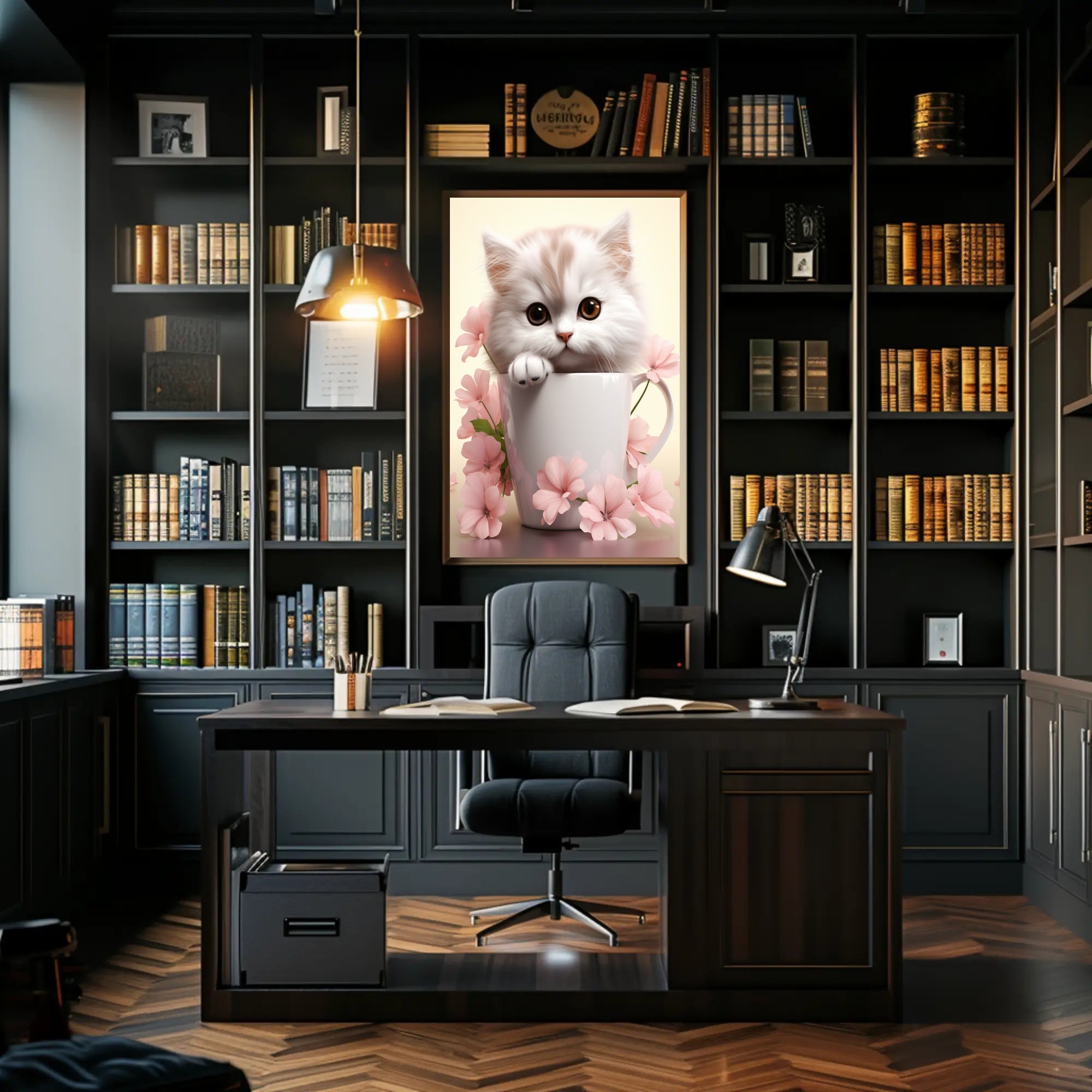 Kitten In A Cup Poster PosterGoat