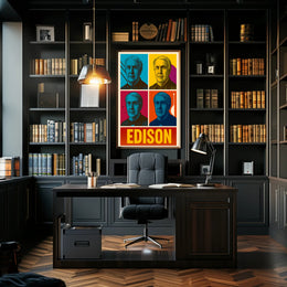 Edison Pop Art Portrait – Historical or Presidential Poster