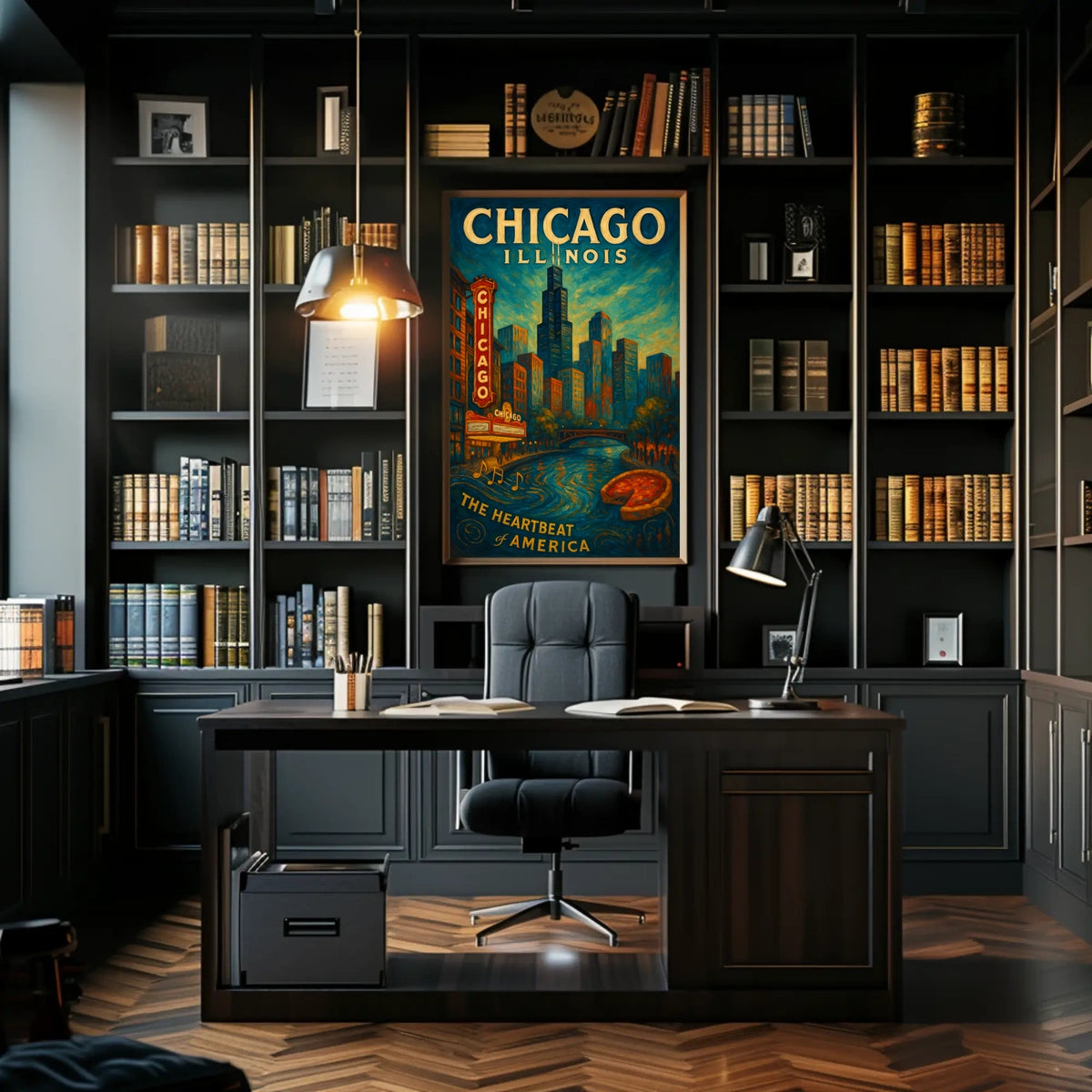 Chicago Poster The Heartbeat Of America For City Lovers
