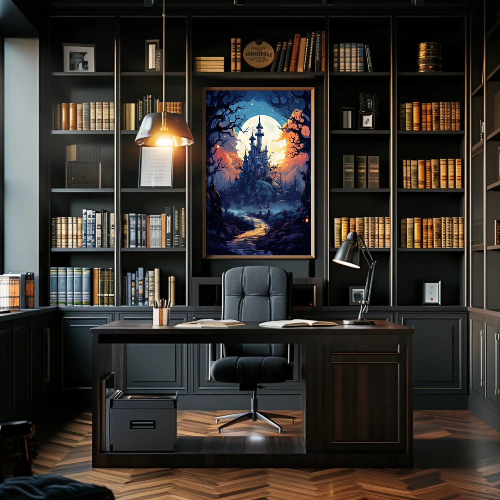 Enchanted Castle Under The Moon Poster