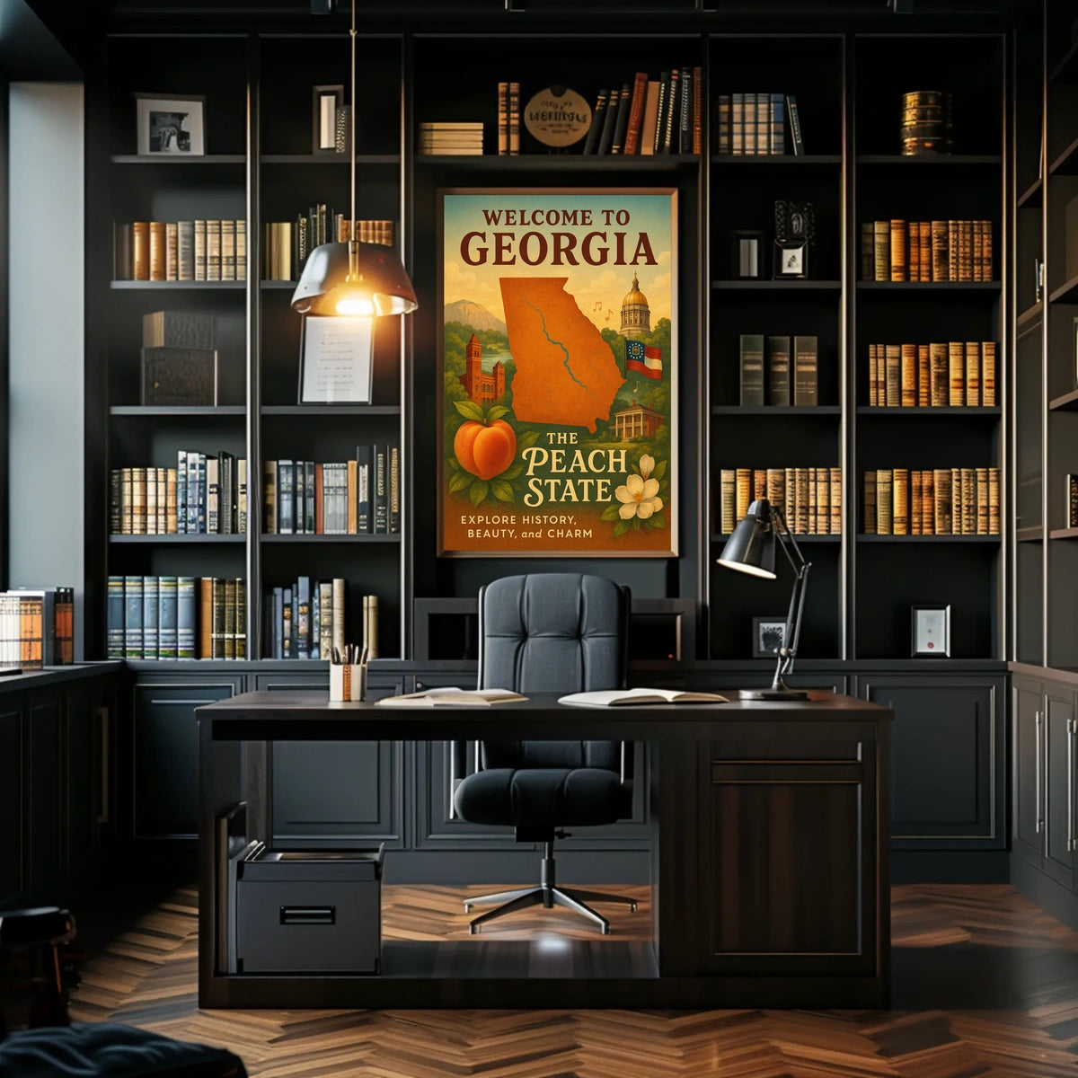Georgia Peach State Scenic Home Decor Poster