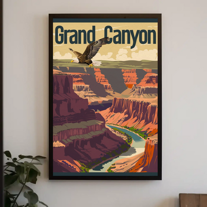 Grand Canyon Vintage Poster - Eagle Flight