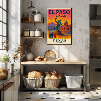 El Paso Texas Sunset Equestrian Monument Poster