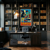 Fargo, North Dakota Vibrant Cityscape Poster