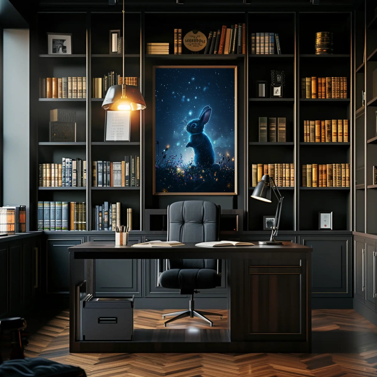 Enchanted Night Rabbit Poster