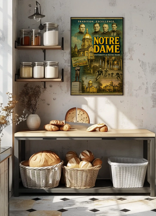 Notre Dame University Historic Campus Football Tradition Travel Poster