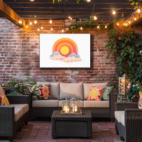 Modern Abstract Sunrise Sunset Paper Art Poster