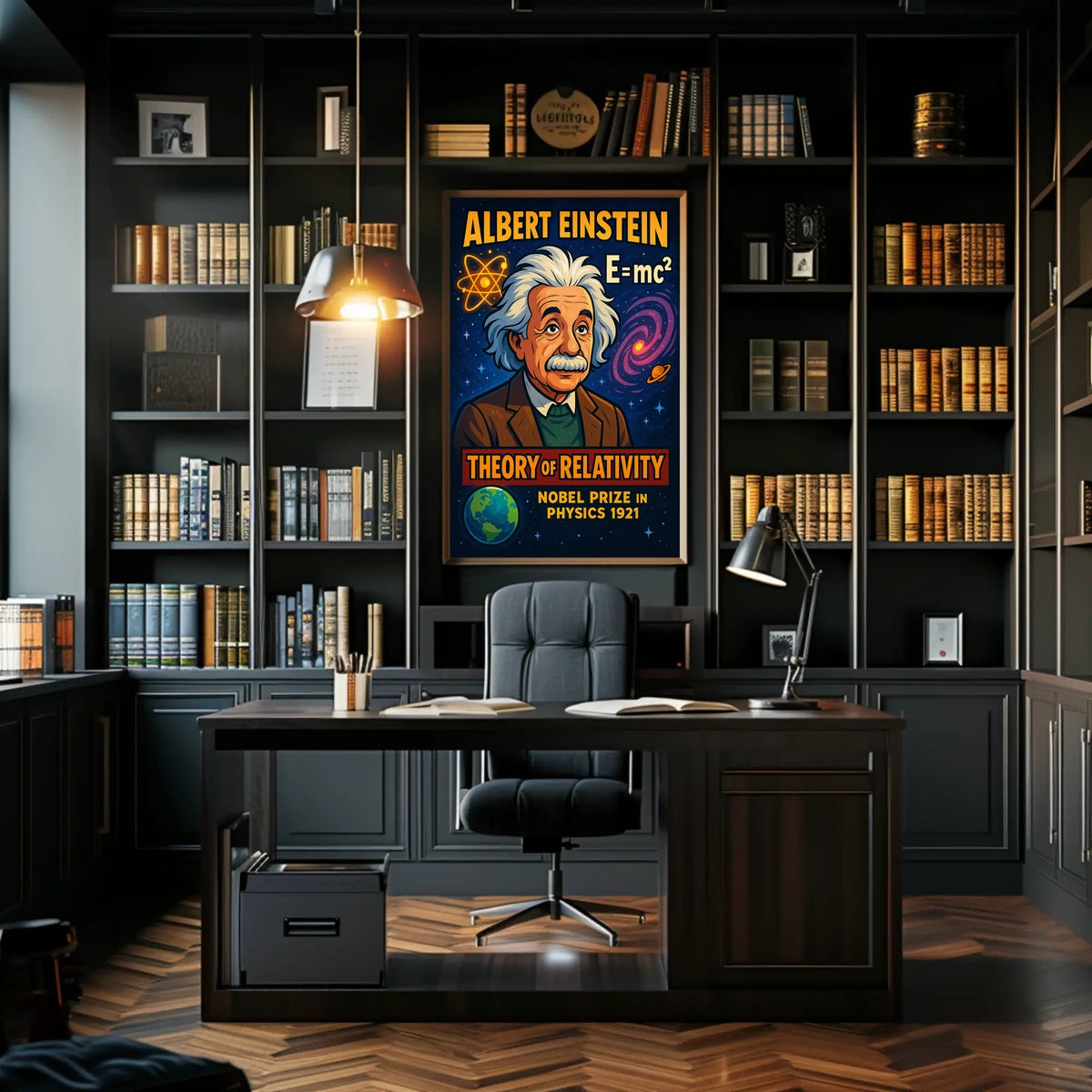 Albert Einstein Nobel Prize 1921 Vintage Scientific Wall Art Portrait Decor Poster