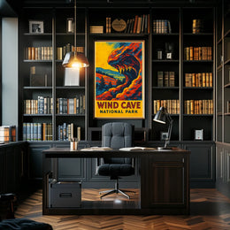 Wind Cave National Park Adventure Vintage Explorer Poster