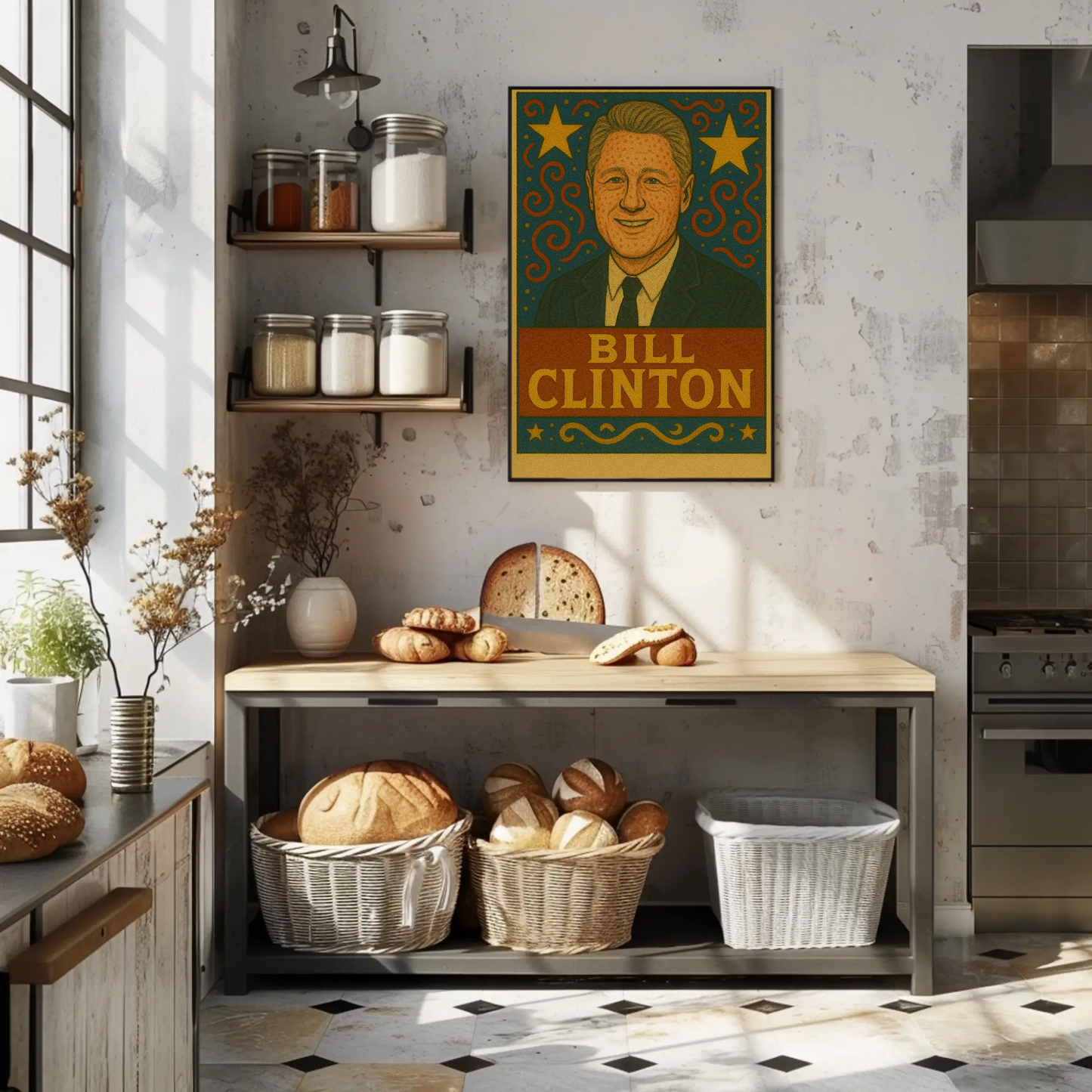 Bill Clinton Pop Art Presidential Portrait Poster
